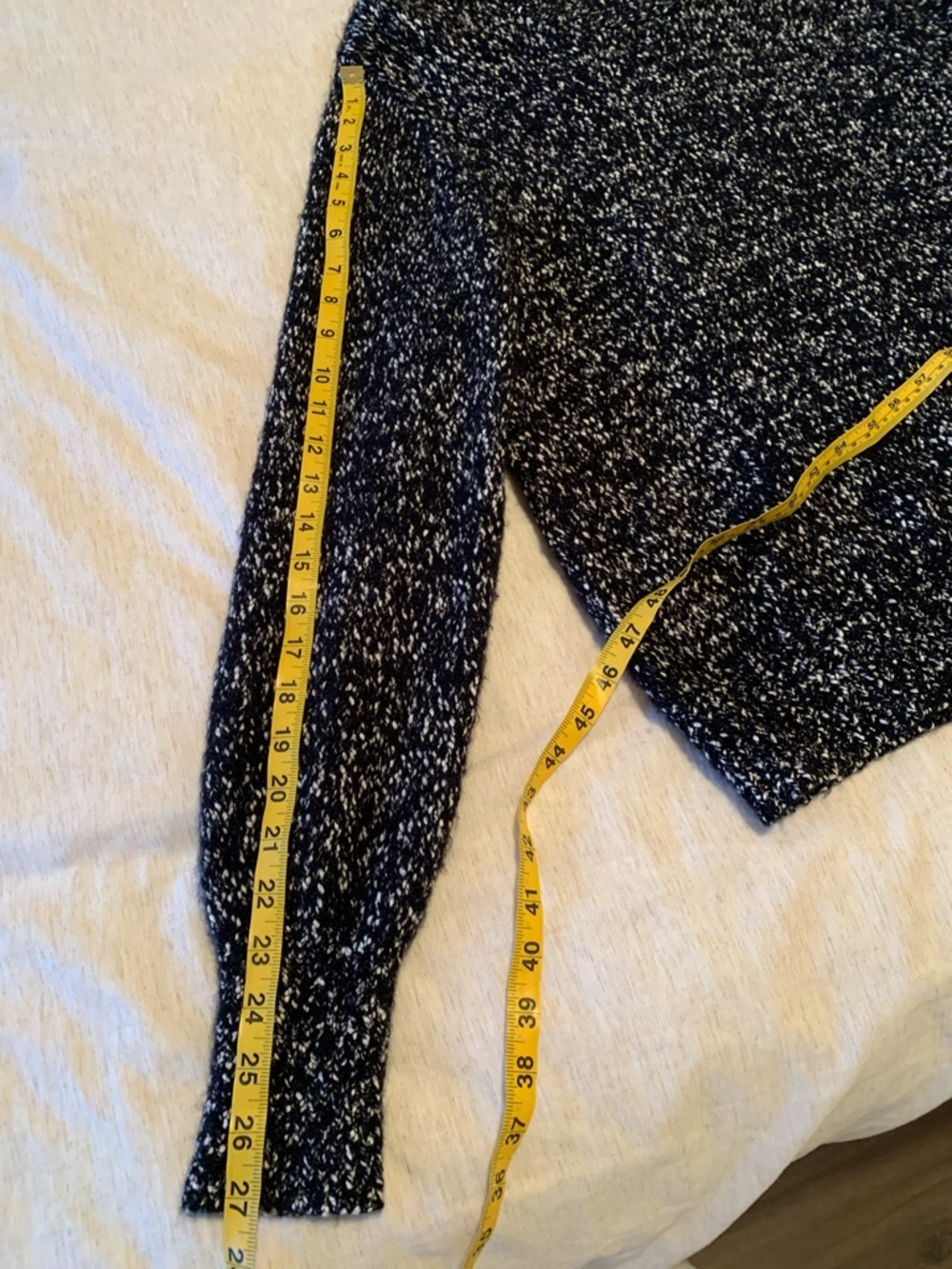 COS Speckle Black & White wool and cotton blended Crewneck Sweater size S - Picture 9 of 14
